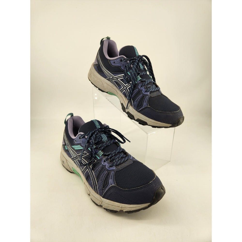 ASICS Gel-Venture 7 Running Shoes Womens 9.5 Navy Blue Purple 1012A476